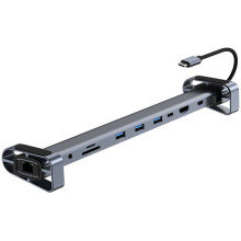 USB C HUB Type C To HDMI-Compatible 3.5Mm Audio Jack USB 3.0 Adapter 10 In 1 Type C HUB Dock USB C Splitter Laptop Stand