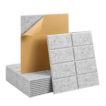 12 Pack Acoustic Panels Self-Adhesive,High Density Sound Proof Foam Panels for Walls, Door, Home Office Silver Gray