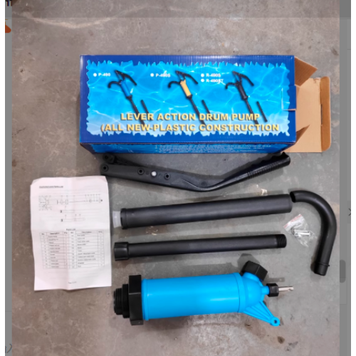 Pompe manuelle pour fût PP noir/bleu 2
