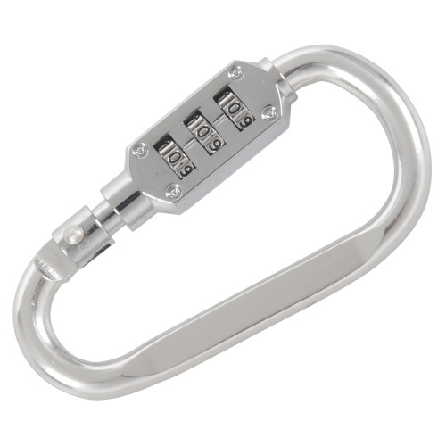 with combination padlock 3 digits numbers padlock carabiners silver 1