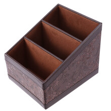 Retro PU Lederen Cosmetische Opbergdoos Afstandsbediening Telefoonhouder Tafelorganizer voor Thuiskantoor Opbergdoos