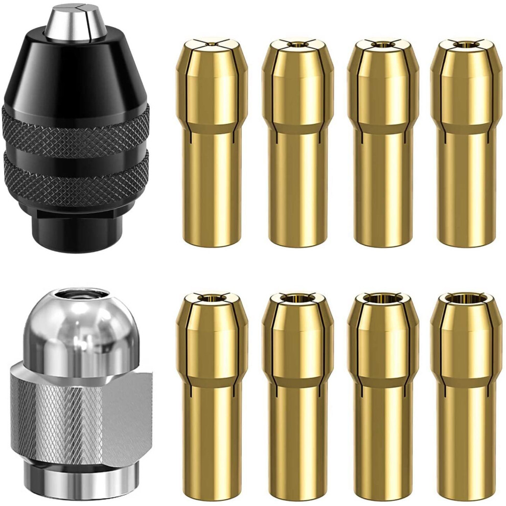 M8 Silver Nut + Brass Collet (4Mm Shank Diameter) + 10 Imperial Collets 5008878036331