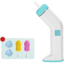 Electric Shoe Brush Cleaner with Rechargeable Silicone Head for Indoor Outdoor Shoe Care – Green