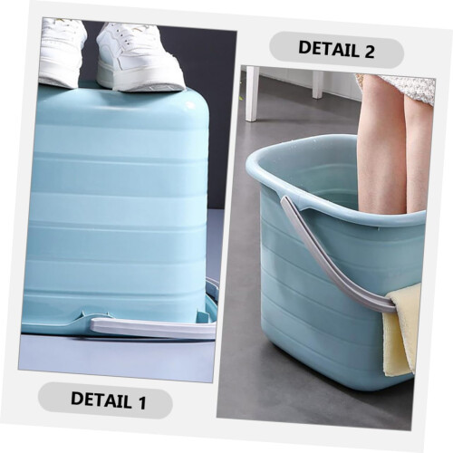 Rectangular Plastic Bucket with Handle 5 Gallon for Water Storage, Mopping and Gardening Use 2