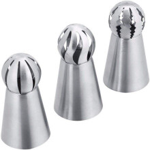 3Piece Nozzles Russian Set Stainless Steel Icing Nozzles Decorating Nozzles for Cupcakes Roses Cake Decoration Action Cake Syringe Decorating Syringe