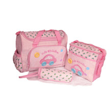 4-delige handige babyluiertassenset, ideaal voor reizen,-Roze