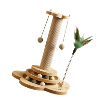 Cats Scratcher Post with Track Toy for Cats Sisal Rope-40 S