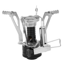 Réchaud de camping portable, réchaud de randonnée, mini réchaud à gaz léger et coupe-vent avec allumage piézo, contrôle de flamme réglable,