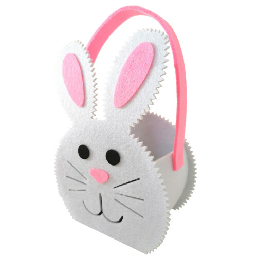 Felt Basket for Easters Celebration-A White Rabbit Baske