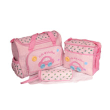 Pack of 4 Baby Diaper Bags with Multiple Compartments and-Pink