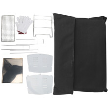 Rejilla de cocción de acero inoxidable para estufa de camping, parrilla portátil para barbacoa con diseño plegable, estructura cruzada resistente,