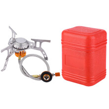 Réchaud de camping pliable, réchaud à gaz portable avec réglage de la flamme, réchaud de randonnée avec support de casserole stable, réchaud
