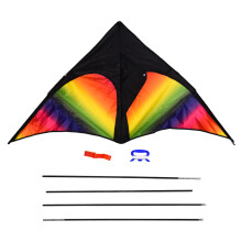 Pipa Delta Arco-Íris Vibrante, Durável, Leve, Fácil de Manusear, Design Dobrável, Perfeita para Momentos em Família e Voos Solo, Materiais