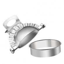 Dumpling Mold Stainless Steel, 2 Pieces, Crimping Design, DIY Wrapping Tool for Pierogi, Potstickers, Wontons