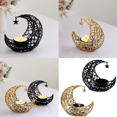 Moon Tealight Candle Holder Wedding Table-Black 2