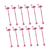 Flamingo Drink Stirrers Set of 12 Reusable Cocktail Stir Sticks for Summer Party and BBQ
