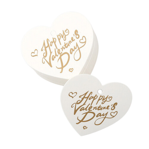 Étiquette cadeau de saint-valentin avec lettres de couleur-Blanc