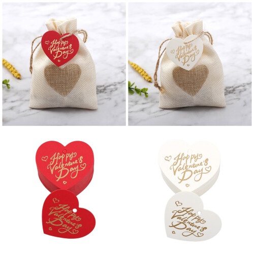 Étiquette cadeau de saint-valentin avec lettres de couleur-Blanc 2