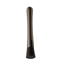 Stainless Steel Cocktail Muddler with Ergonomic Grip for Mojitos, Fruit and Ice Crushing, Black
