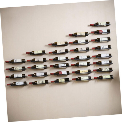 2 Pack Wall Mounted Wine Rack Black Iron Storage Shelf for Home Bar Restaurant Display 1