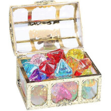 Diving Gem Pool Toy 10 Big Colorful Diamonds with Treasure Pirate Box Swimming