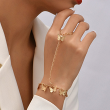 Kristallarmbänder, goldene Handgelenk-Armreifen, Fingerringe, Handaccessoires für Damen und Mädchen - -E