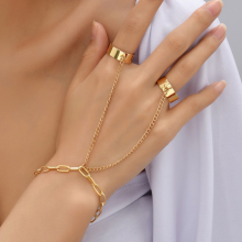 Kristallarmbänder, goldene Handgelenk-Armreifen, Fingerringe, Handaccessoires für Frauen und Mädchen - -D