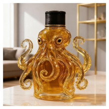 Octopus Whiskey Decanter HandBlown Crystal Glass Wine Decanter Unique Animal Theme Gift