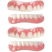 2 pares de facetas dentárias cosméticas em tom natural, facetas instantâneas de silicone para clareamento dental.