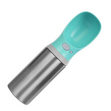 Garrafa de água portátil para cães, 400ml, em aço inoxidável, dispensador de água para filhotes, ideal para viagens e caminhadas ao ar livre