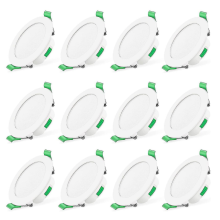 12 Stück 7W weiße LED-Einbauleuchten, schlanke Spots