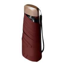 (Bordeauxrood) Anti-UV Umbrell Opvouwbare parasols Regenparaplu, Draagbare regenbescherming met dubbel doel Reisaccessoire voor iedereen Bor