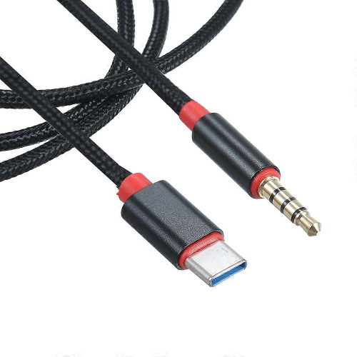 Audio kabel USB-C samec-3,5mm TRRS samec, 9,4 m, adaptér pro sluchátka do auta/domácí stereo, 9,4 m, černý 1