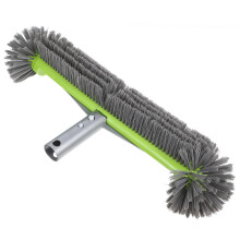 Heavy Duty Pool Brush with Ergonomic Comfort Grip for Inground and Above Ground Pools, Durable Aluminium Back for Algae Removal