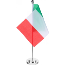 Tischdekoration mit italienischer Nationalflagge und Stab, Mini-Schreibtischflagge für die Heimdekoration, Miniatur-Polyester-Ornament aus It