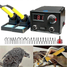 Brennkolben mit einstellbarer Temperatur, Digitalanzeige, Doppelstift-Brenngerät für Kürbis- und Holzbearbeitung, Werkzeugset mit Lötkolben