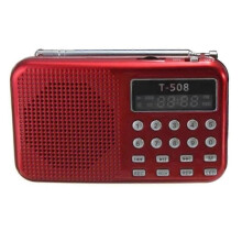(Κόκκινο) Ραδιόφωνο Fm T508 Mp3 Music Player Εξωτερικό Ηχείο Εσωτερικού Χώρου Επαναφορτι