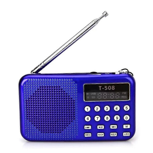 (Μπλε) Ραδιόφωνο Fm T508 Mp3 Music Player Εξωτερικό Ηχείο Εσωτερικού Χώρου Επαναφορτιζόμ