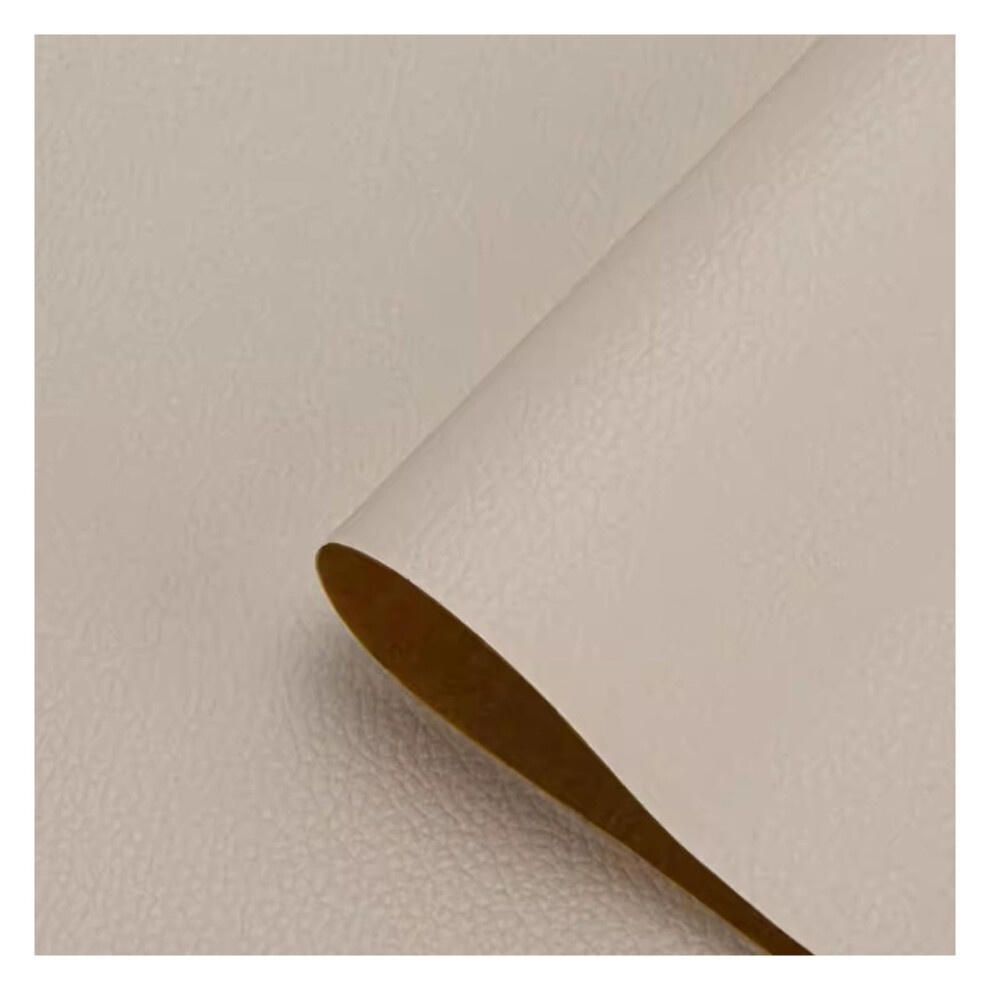 Self Adhesive Faux Leather Patch For Sofa Couch Chair Car Seat Upholstery 19.68X39.37in Beige/White 9119770448910