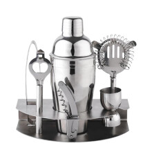 7 Pcs Stainless Steel Cocktail Shaker Set with Stand 550ml Bar Tools for Home Party
