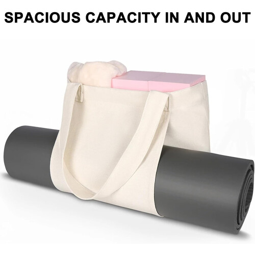 Ladies Yoga Mat Bag Beige 1