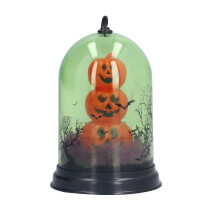 Halloweenske dekorácie v tvare snehovej gule, očarujúce osvetlenie s figúrkami duchov, svietiaca žiara pre vnútorné halloweenske slávnostné