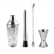 Stainless Steel Cocktail Shaker Set 3 Piece 400ml Bartender Kit for Home Bar and Party