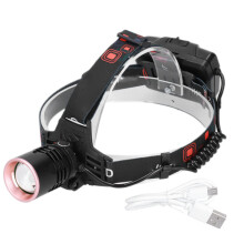 Hochleistungs-LED-Stirnlampe, verstellbarer Fokus, wiederaufladbare Akkus für Outdoor-Abenteuer
