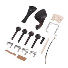 15 Stück Violinzubehör-Set 3/4 und 4/4 Volle Größe Schwarz Elfenbein Metallteile