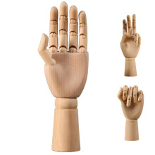 Mannequin Hand Articulated Hand 3.5 x 12 Inch Right Model with Movable Joint DIY Friendly Wooden Model for Drawing, Painting, Sketching, Glove Display