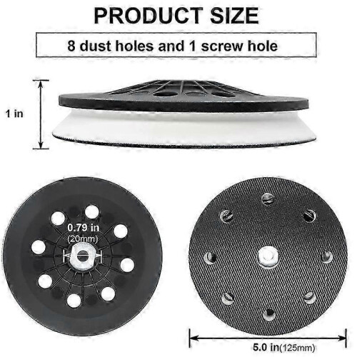 Festool ETS EC 125, LEX 125 E συμβατό με ανταλλακτικό μαλακό δίσκο λείανσης 5 ιντσών, 8 οπές, D1 2
