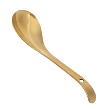 Golden Serving Spoons, Thickened Brass Plating, Serving Spoon, Kitchen Utensil Spoon for Party Buffet, Restaurant, Dinner, Catering (S)