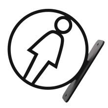 Restroom Sign for Office Building Wall-black schoolgirl