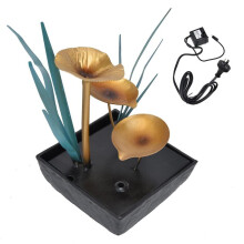 Fuente de sobremesa LED amarilla - Cascada silenciosa decorativa para el hogar o la oficina, enchufe australiano (CA 220-240 V)